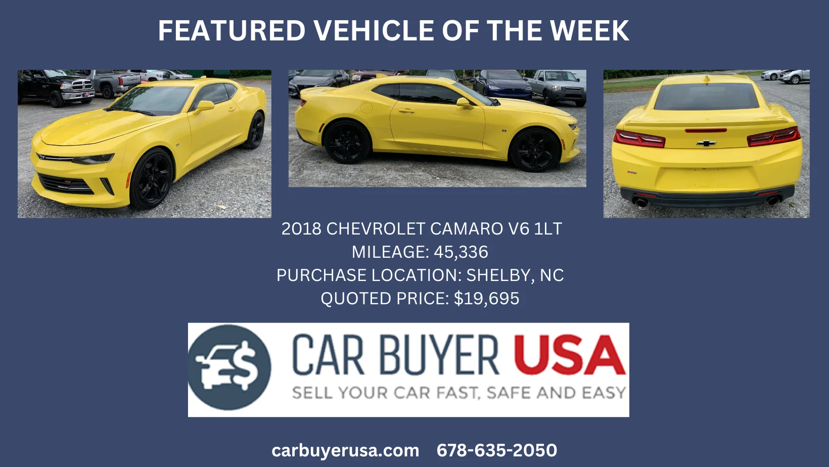 Car Buyer USA - 2018 Chevrolet Camaro V6 1LT - $19,695