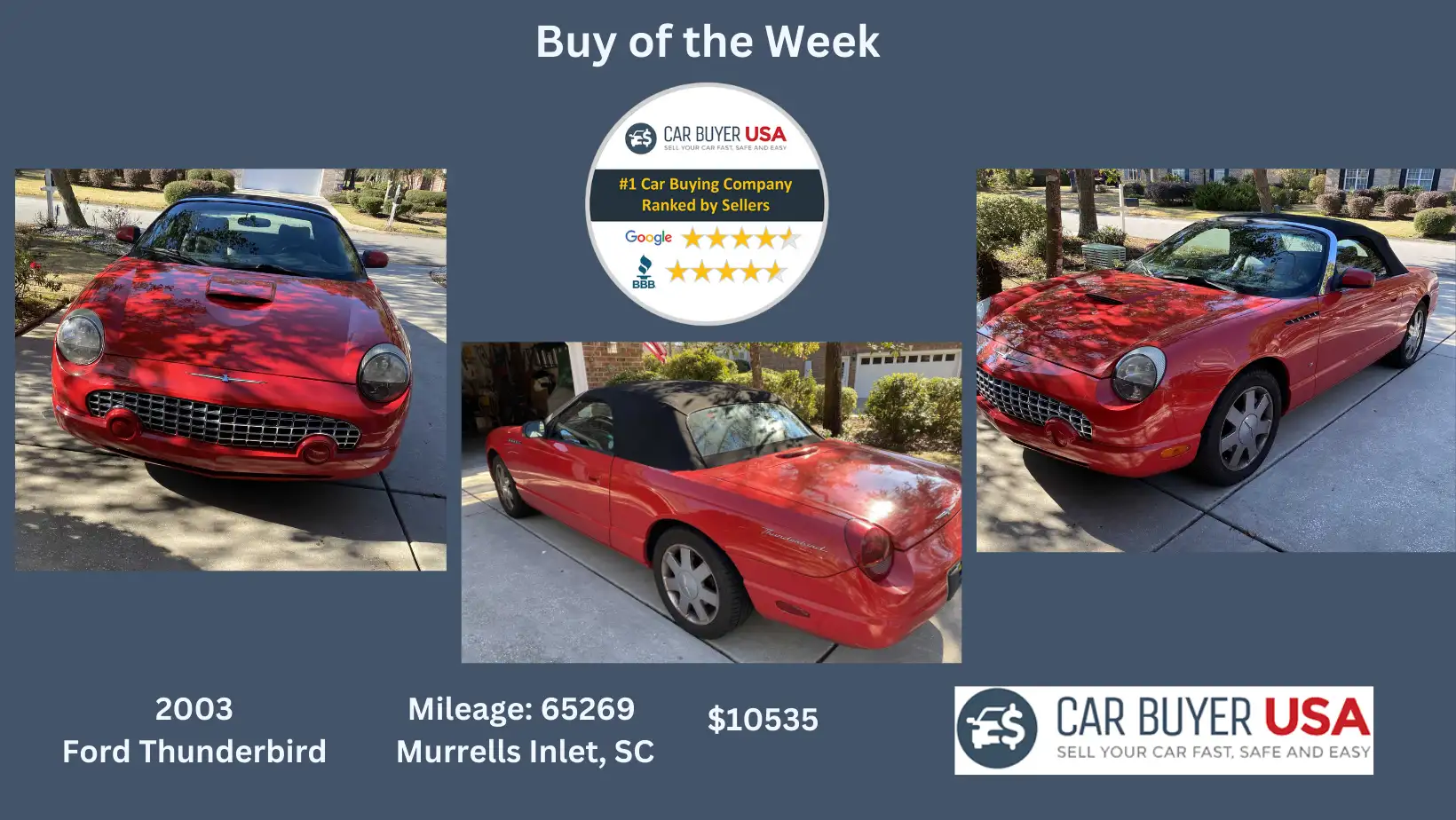 CarBuyerUSA - 2003 FORD THUNDERBIRD CONVERTIBLE, Murrells Inlet, SC